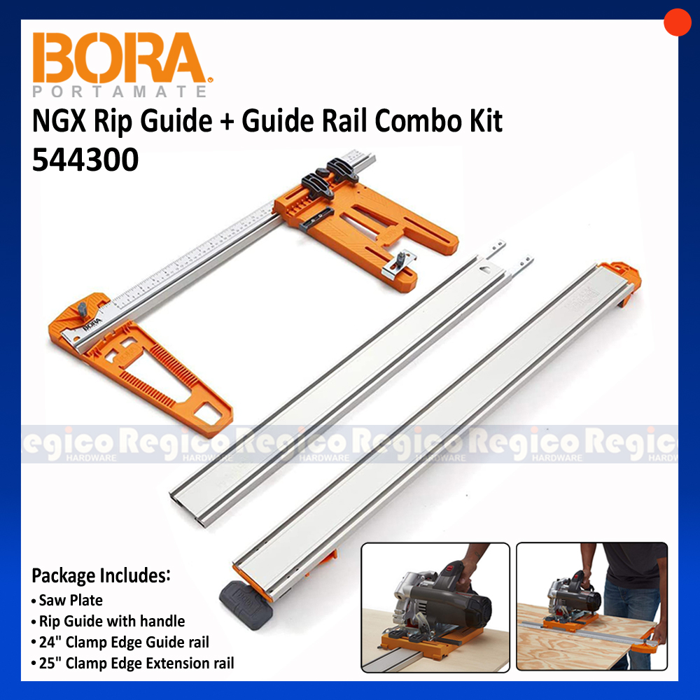 Bora NGX Compact Set Clamp Edge Combo Kit Rip Guide and 24