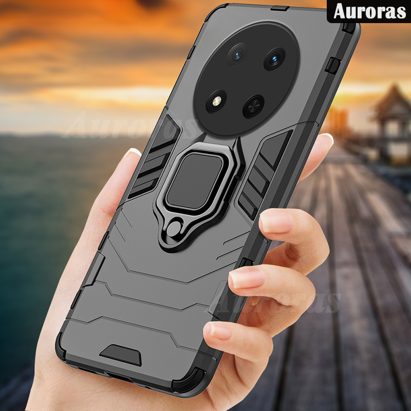 For Honor X9C Phone case Shockproof Armor iron Metal Ring Kickstand Bracket Casing For Honor X9C 5G Cover casing HP. 