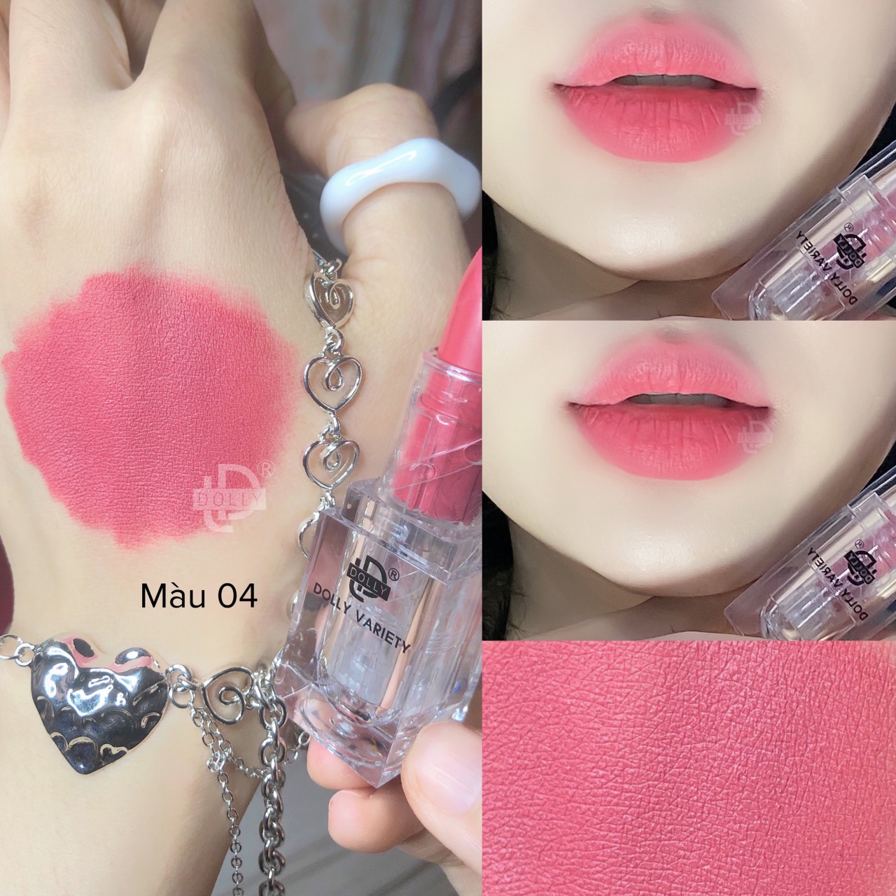 Son thỏi lì siêu mịn môi DOLLY VARIETY [Màu  Hồng phấn nude]