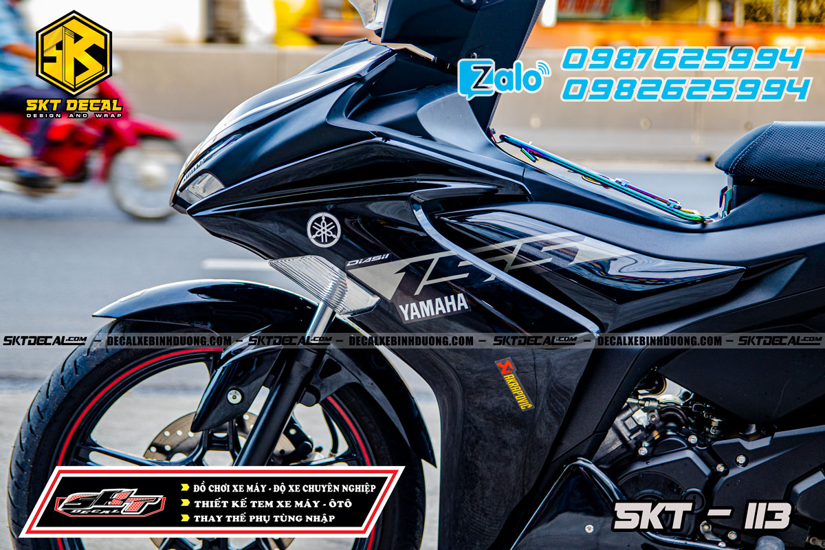 tem rời exciter 155 đen bạc phong cách zin 113