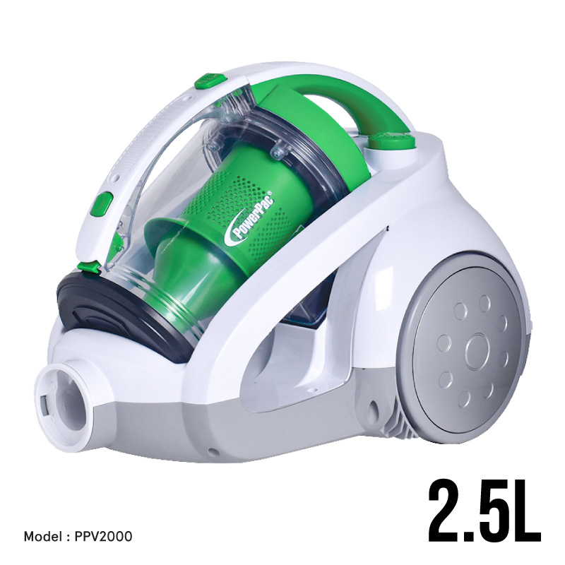 PowerPac Bagless Vacuum Cleaner, Cyclone Vacuum Cleaner with HEPA Filter 1400 / 2000 Watts