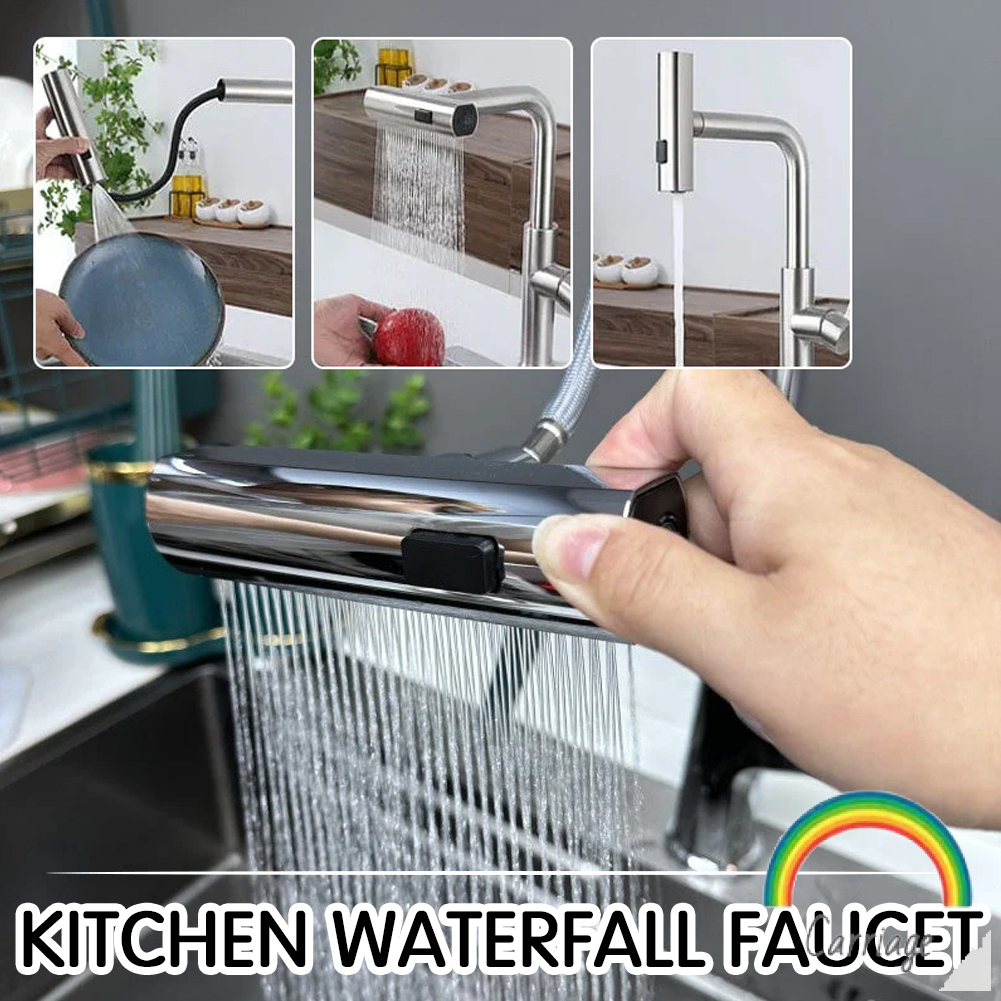 Carriage Waterfall Kitchen Faucet Splashproof Extension Faucet Aerator Large Water Flowing Sink Tap