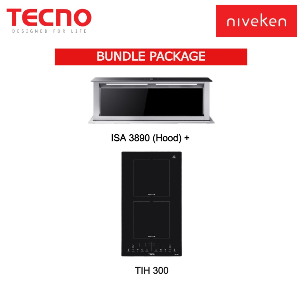 (HOOD + HOB) Tecno Downdraft Cooker Hood ISA 3890 + TIH 300 30cm Domino