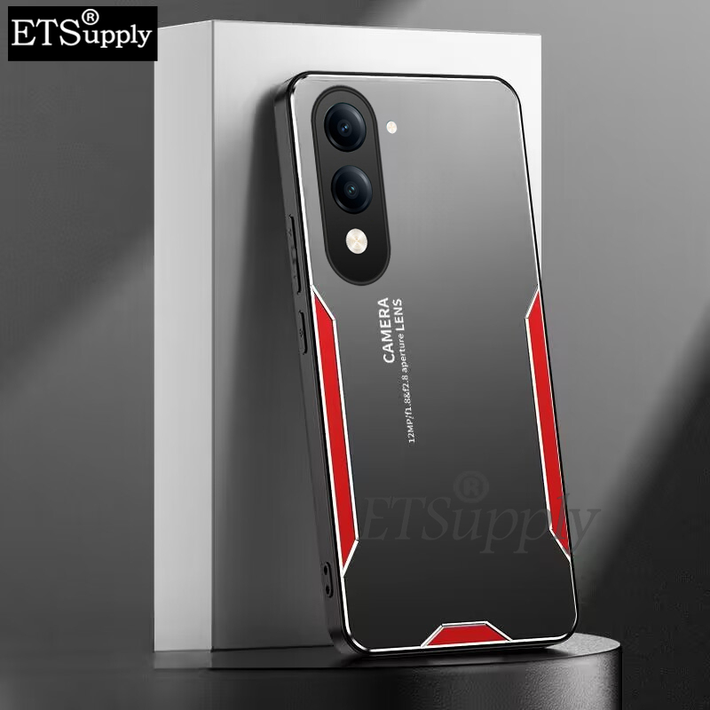 Phone case Vivo Y19S GT Y29S Y29T Aluminum Metal Matte Cover Soft Silicone Frame Camera Protection Cover For Back Cover Vivo Y29T Y29S Y19S GT Case.