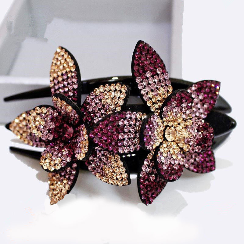 NEW Arrival Korean Rhinestone Hairpin Woman Elegant Dovetail Clip Duck Bill Claws Hair Clips Hair Crabs Hair Accessories