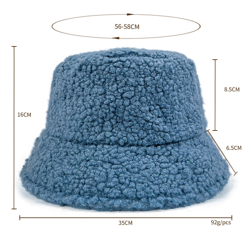 Hanlu Winter bucket hat outdoor warm hat solid color bucket hat