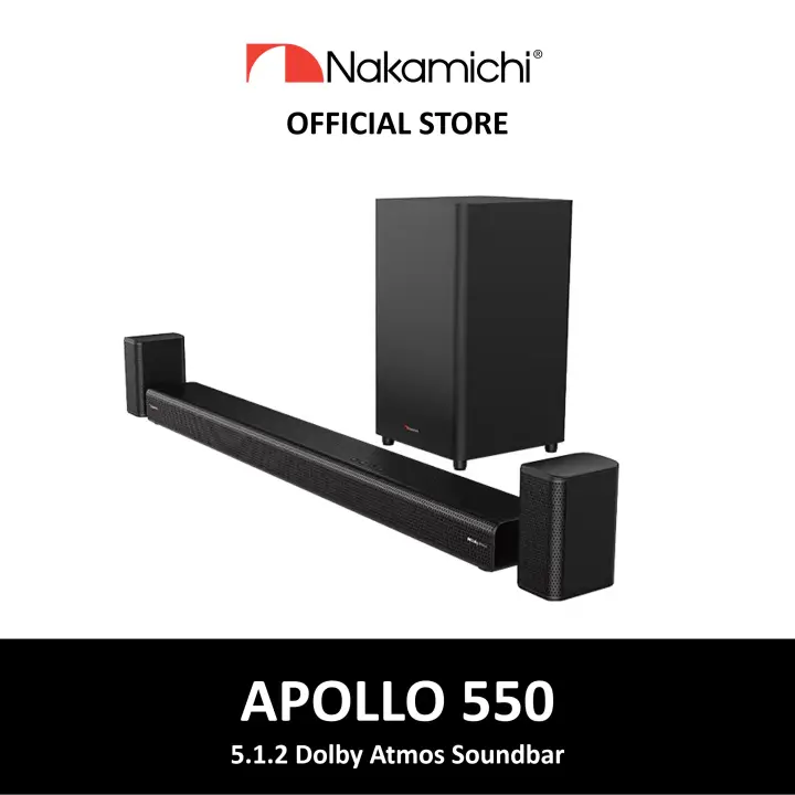 Nakamichi APOLLO 550 5.1.2 Dolby Atmos Soundbar With Surround-Firing Speaker