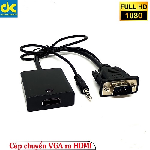 Cáp chuyển đổi VGA to HDMI Có Audio