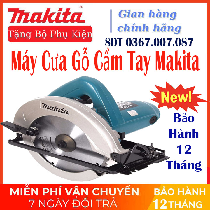 Máy cưa gỗ cầm tay 185mm makita hs7000 - máy cưa đĩa 185mm makita - công suất 1200w , vòng tua 5200vòng/phút - bảo hành 12tháng