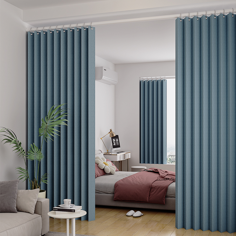 Room Partition Divider Curtains, Pleated Folding Door Curtain for ...