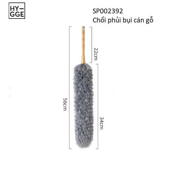 Chổi phủi bụi cán gỗ đa năng