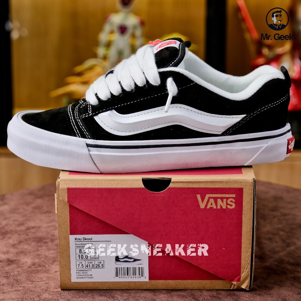 [GeekSneaker] Giày Sneaker Cổ Thấp Vans Knu Skool Black White