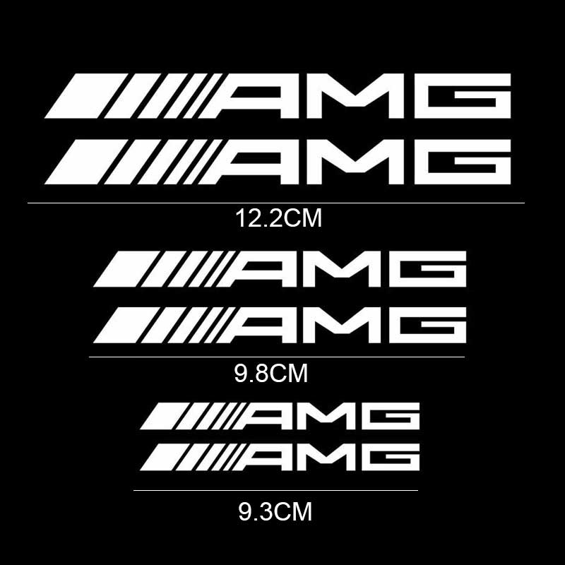 6Pcs AMG Logo Vinyl Car Wheel Caliper Stickers Auto Brake Decals Tire ...