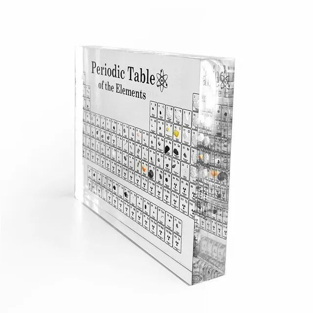 Periodic Table Of Elements Home Decoration Crystal Periodic Table With Real Elements Samples Letter Decoration