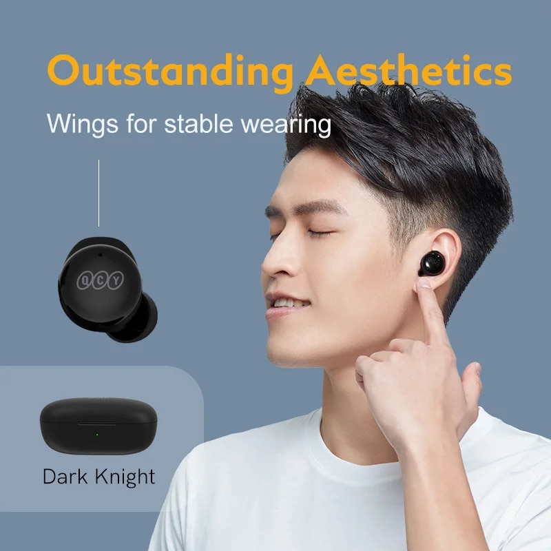 QCY T17 Tai nghe Bluetooth Tai nghe không dây chân thật bt5.1 tai nghe Hifi điều khiển bằng cảm ứng chế độ độ trễ thấp enc Earbud Thời gian đợi lâu 26h