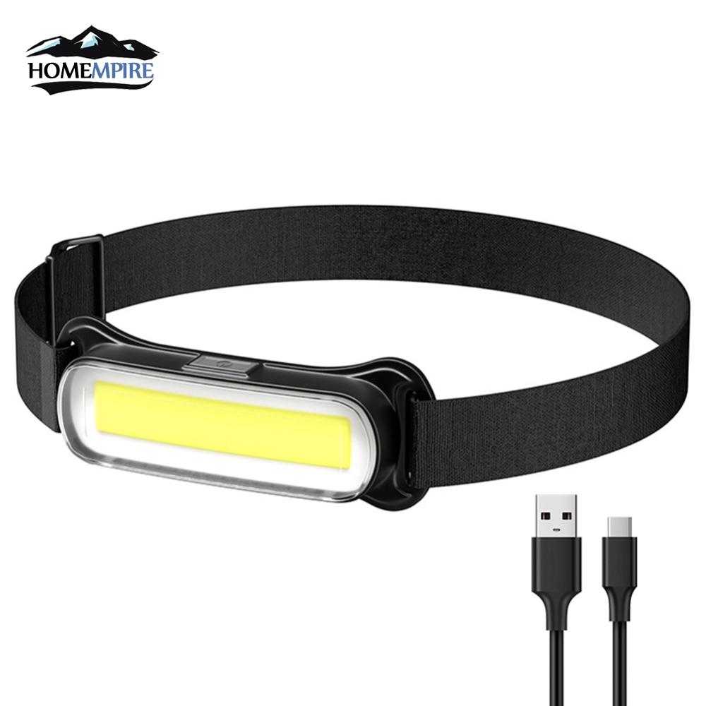 Homempire Rechargeable LED Headlamp 3 Modes Headlight Waterproof Head Light Adjustable Headband for Outdoor Camping Fishing Hiking