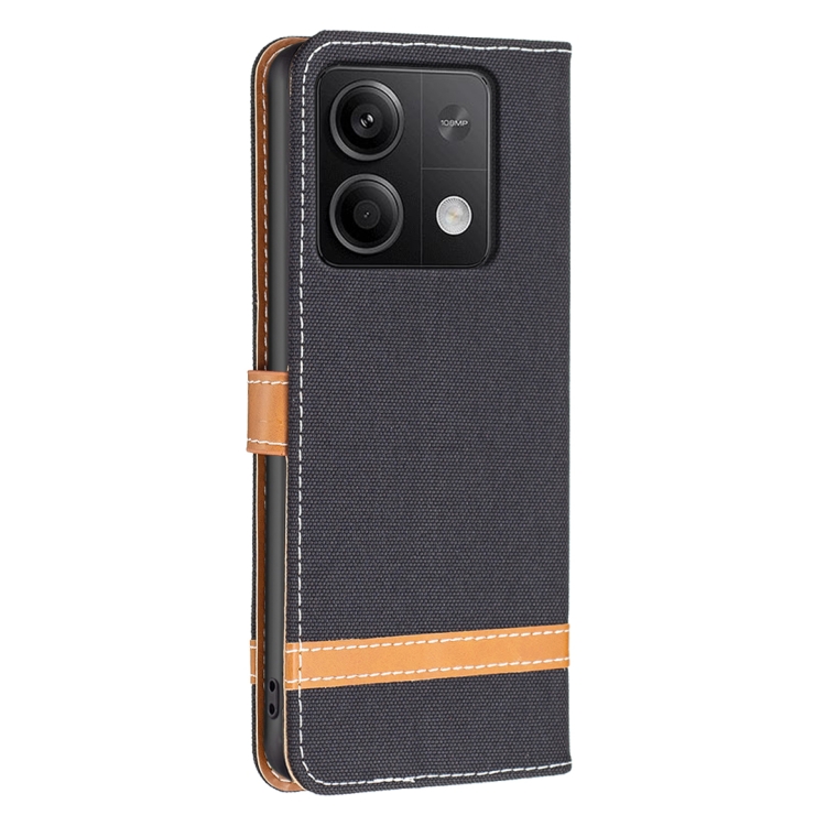 【HZSUNSKY】 For Xiaomi Redmi Note 13 Color Block Denim Texture Leather Phone Case