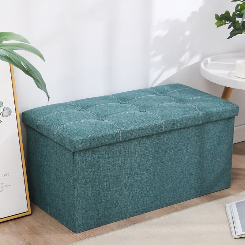 Fabric storage stool storage stool multifunctional can sit and change shoes stool small sofa stool folding storage box home