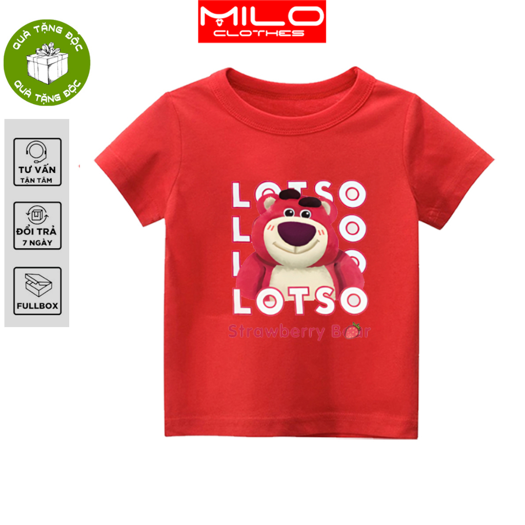 HOT Áo Thun in hình Gấu dâu Lotso cực dễ thương cho bé - Có size Trẻ Em