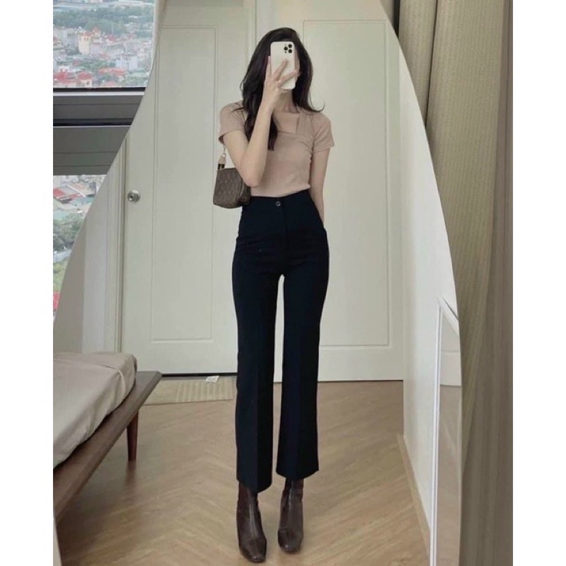 Quần tây ống đứng phong cách hàn quốc