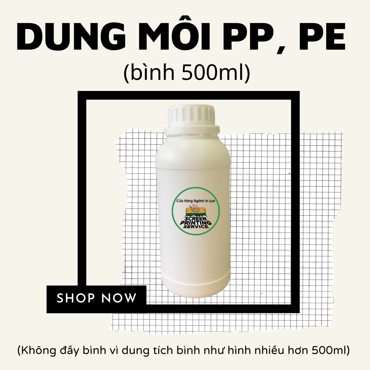 Dung môi chậm khô pha mực in lụa PP, PE, túi nilon, ly trà sữa