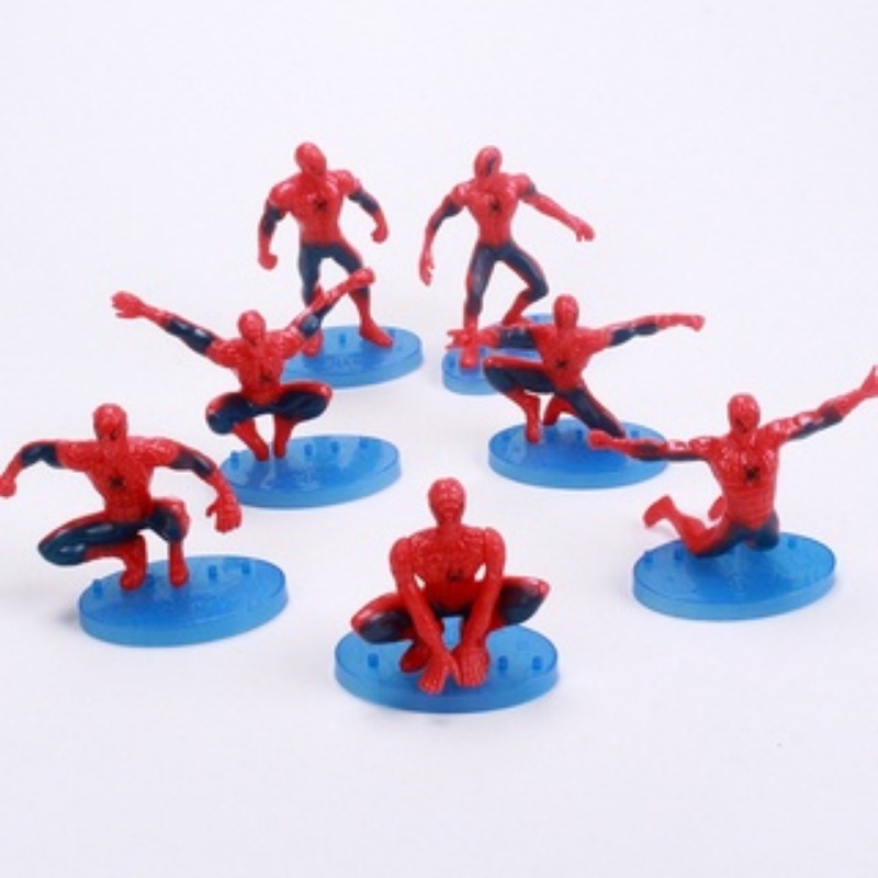 Set 7 que cắm trang trí bánh kem hình người nhện / người nhện