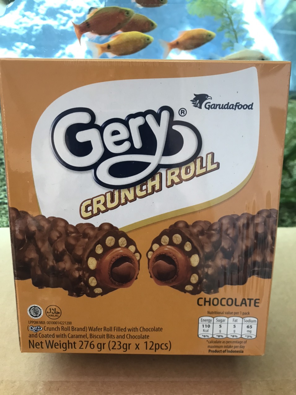 Bánh Gery Ống Sôcôla Crunch Roll Chocolate 276g Hộp 12 cái x 23g
