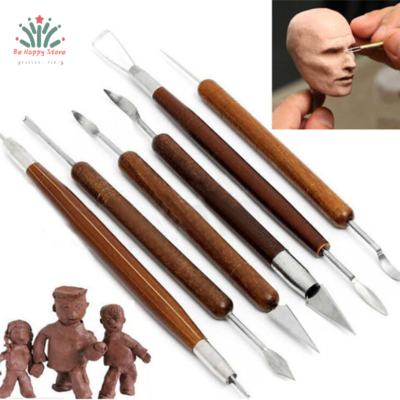 Be Happy 6 cái đồ gốm Điêu Khắc Đất Sét dụng cụ tự làm đồ tạo hình bằng Polymer Quà Tặng