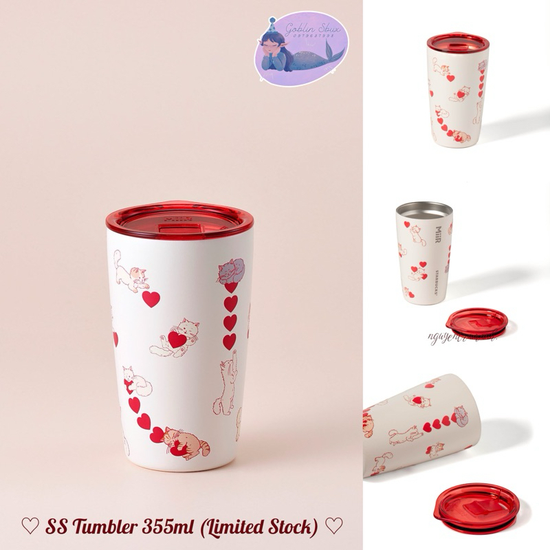 Starbucks bình giữ nhiệt miir feline in love valentine 2024