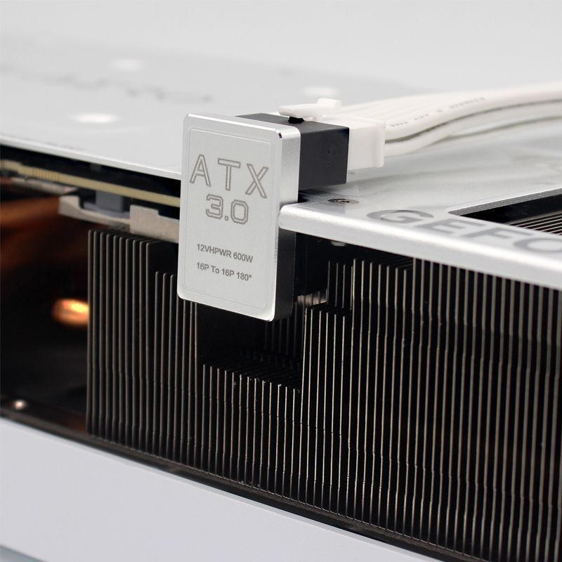 PCIe5.0 Graphics Card ATX3.0 12VHPWR 600W Power Supply Cable Adapter 12+4Pin Male To Female 180 Degree Turn Connectors. 