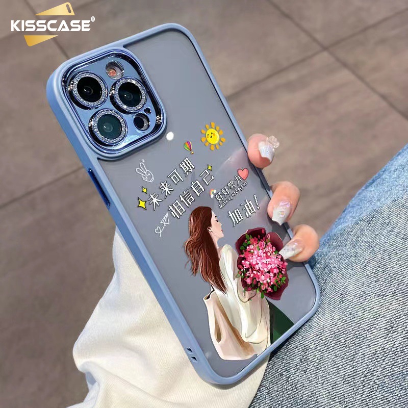 Kisscase glitter lens transparent phone case suitable for iphone 15 14 13 12 11 pro max 15 plus 14 plus future predictable glitter lens transparent shell anti fingerprint shockproof cover for iphone 15 pro max