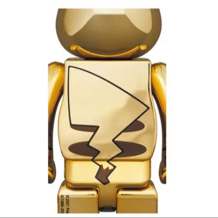 Ready Stock]Bearbrick Pikachu 100% & 400% Set Gold Chrome Ver
