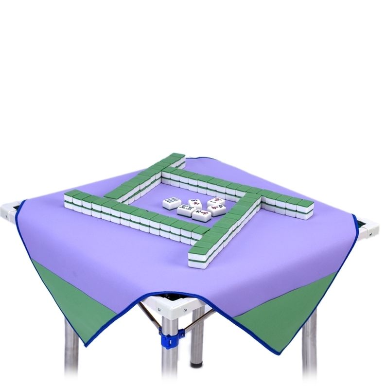 Red Square Mahjong Mat With Carry Bag - Non-Slip, Noise Reducing Large Game Table Mat (33.5in/85cm)