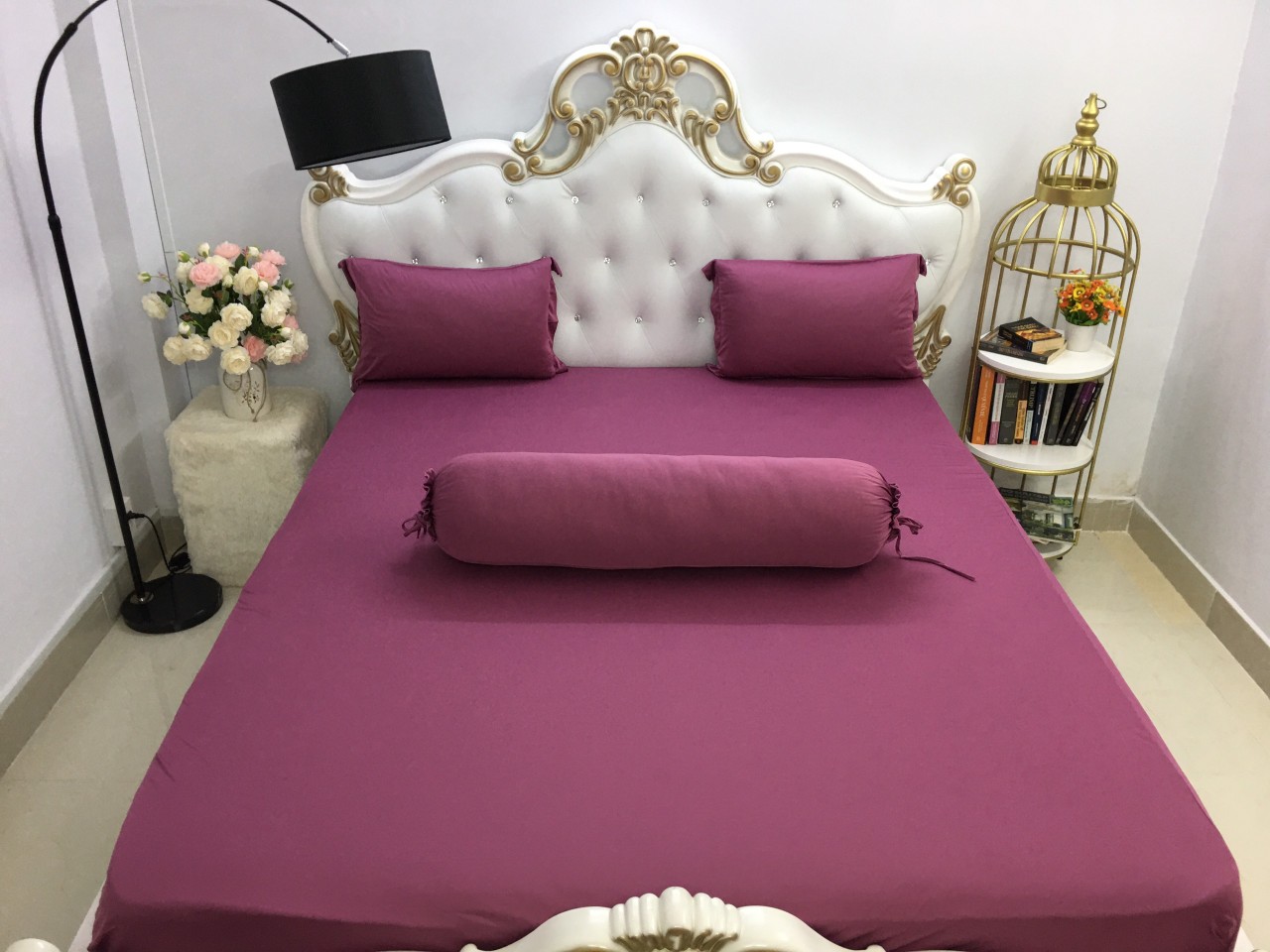 [HCM]Bộ Drap Thun Hàn Quốc mát lạnh { 4 món } nhiều màu