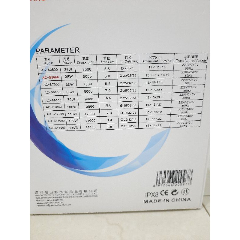POMPA KOLAM HIDROPONIK YAMANO ACS 5000 Submersible Pump stainless
