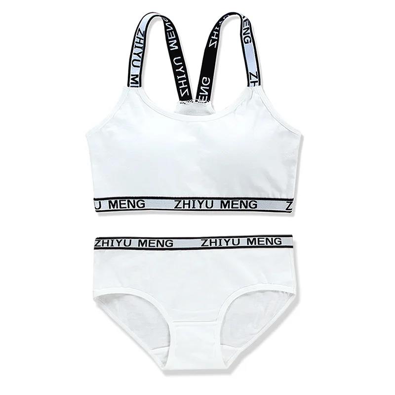 Teen%20Underwear%20Soft%20Padded%20Cotton%20Bra%20Set%20Young%20Girls%20Yoga%20Sports%20Tops%208-14Years%20-%20Image%203