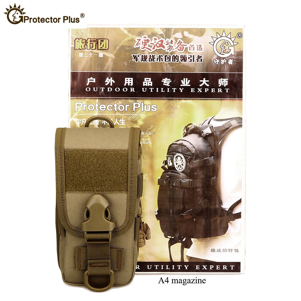 Protector Plus Tactical Mobile Phone Bags 5.8 Inch Mini Shoulder Bag Molle Outdoor Belt Bag Attached Packs Hiking Bag