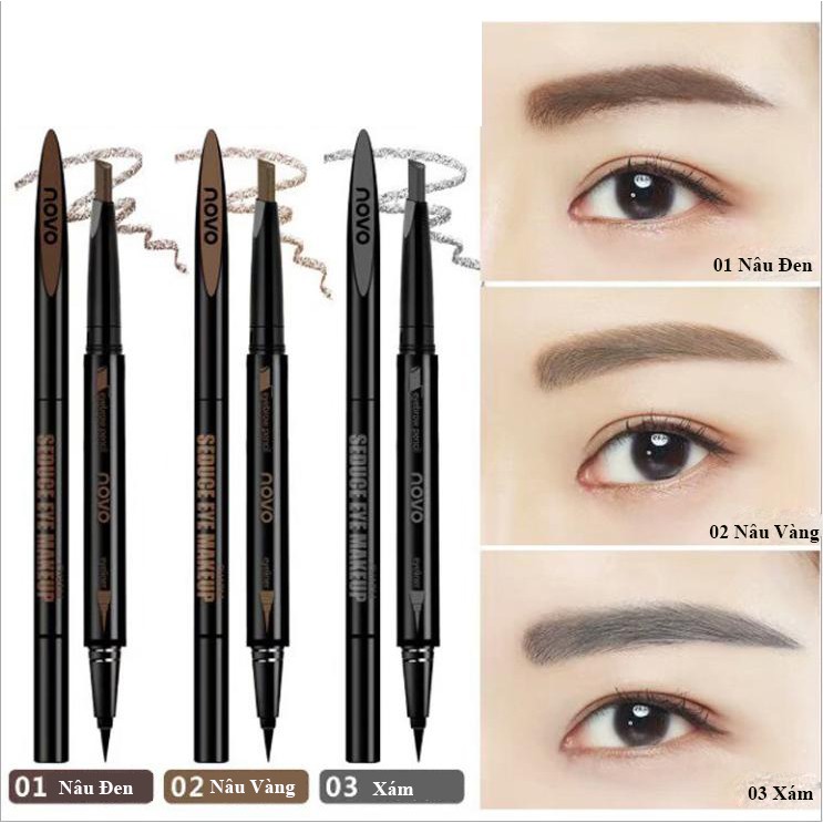 [HCM]Chì kẻ mày 2in1 NoVo Makeup (kẻ mày + kẻ mắt ..