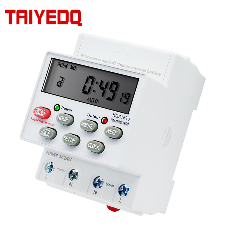 Weekly 7 Days Programmable Digital Time Switch Relay Timer Control AC ...