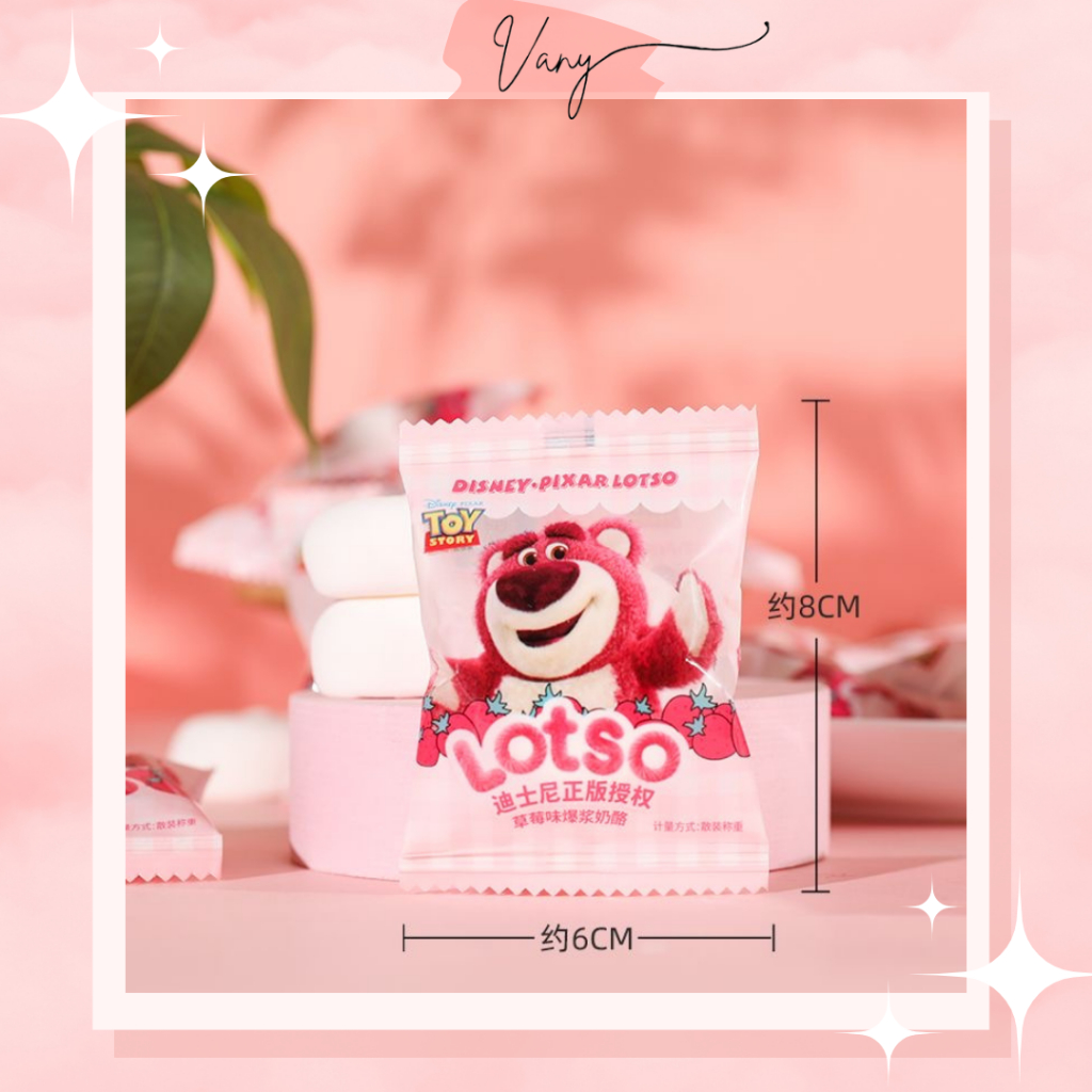 [10 cái] Kẹo Dẻo Marshmallow Nhân Mứt Dâu Gấu Dâu Lotso