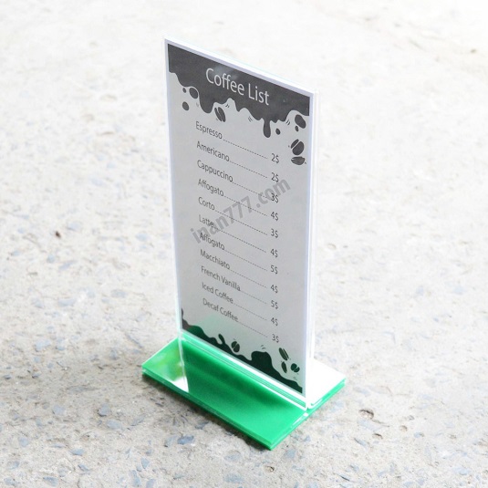 (Combo 3 cái)Menu mica nhiều kích thước-Standee mica để bàn