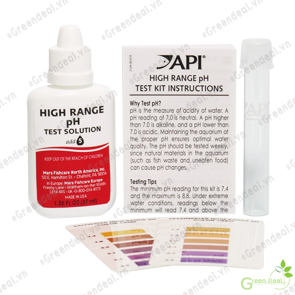 API - High Range pH Test Kit | Bộ đo pH cao của nước hồ cá thuỷ sinh