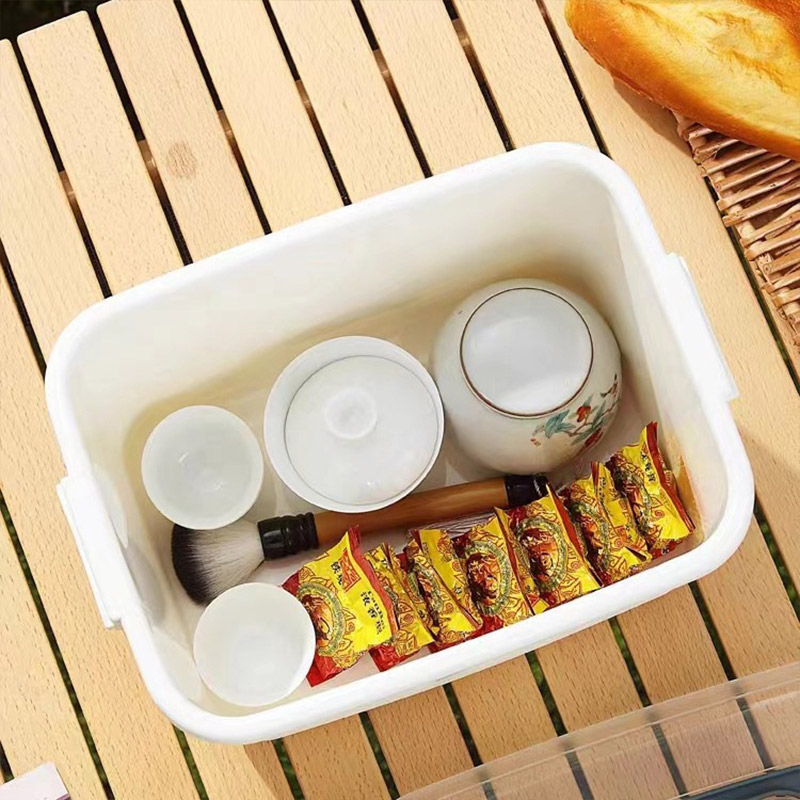KS Tea Set Tea Storage Box Drainage Dustproof Storage Box Portable Outdoor Multi-Function Storage Box (Tea Set Not Included)