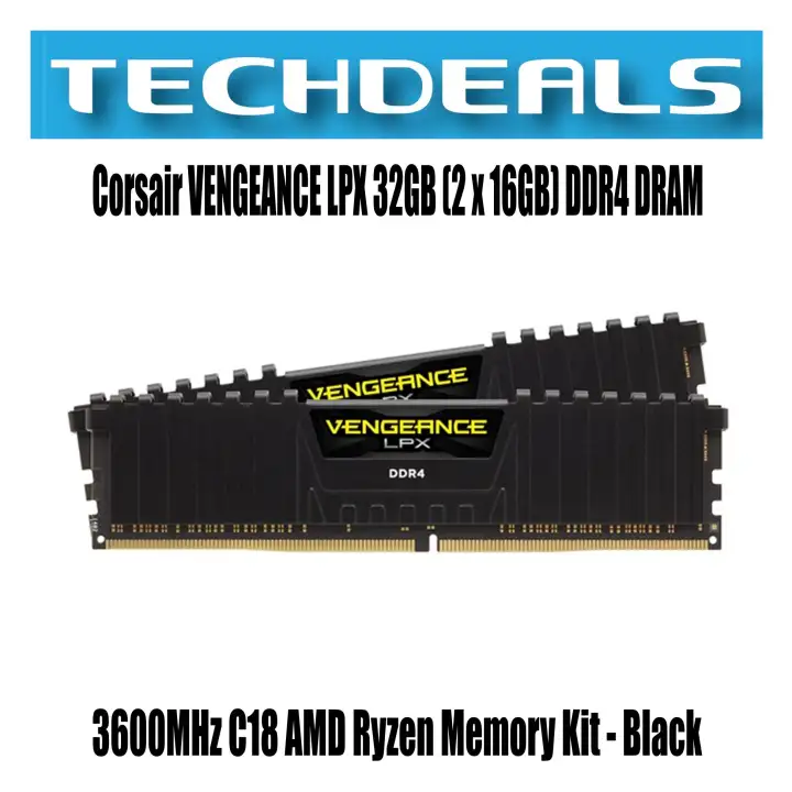 休日 送料無料 CORSAIR DDR4 デスクトップPC用 メモリモジュール VENGEANCE LPX Series ブラック 16GB×2枚キット CMK32G