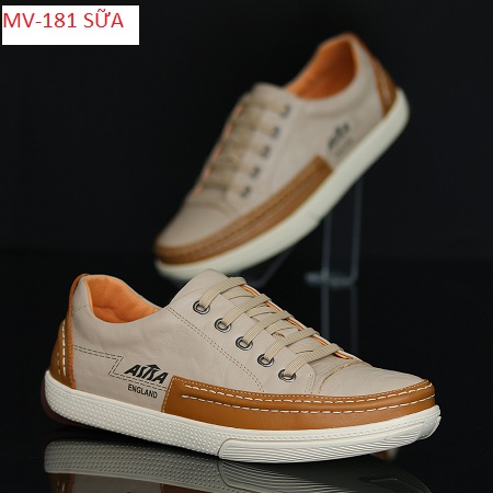 giầy asisa da bò thật mã MV-181 màu sữa