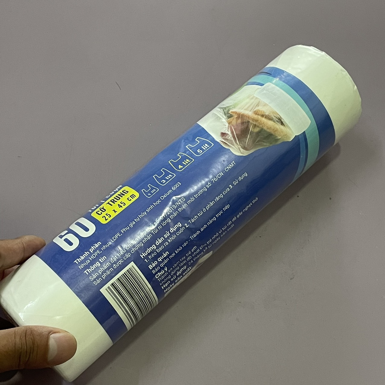 Lốc 2 Cuộn Túi Đựng Thực Phẩm Có Quai - 500gr/Cuộn