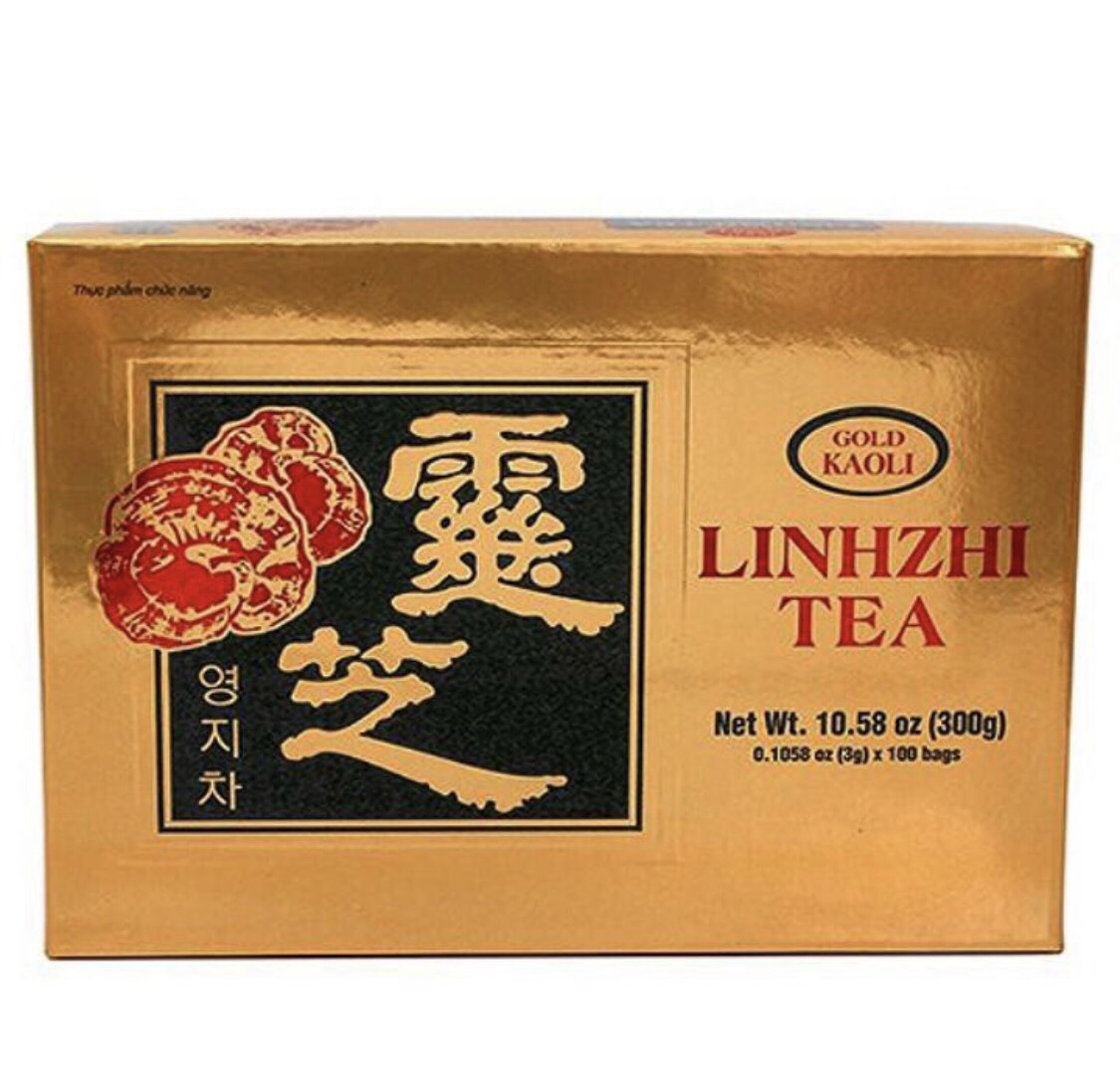 Trà Linh Chi hộp 100 gói dùng pha hòa tan uống liền tăng cường sức khỏe