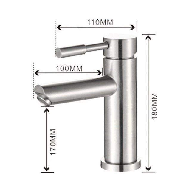 Lavabo low stem sus304-growing Basin faucet