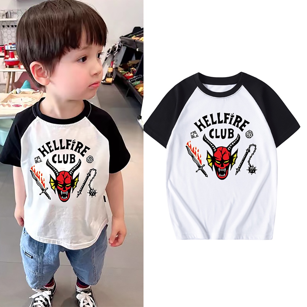 5-6 Years) Kids Children Boys Stranger Things Season 4 Hellfire Club T-Shirt  Summer Tops Short Sleeve Tees on OnBuy