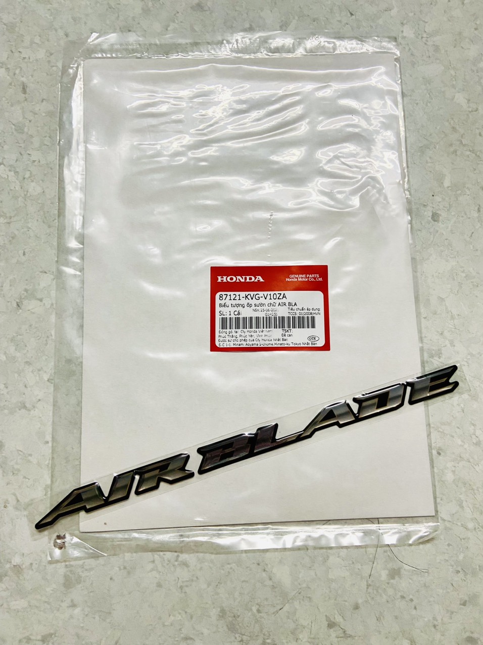Tem chữ nổi air blade ab 2008 đời xăng cơ
